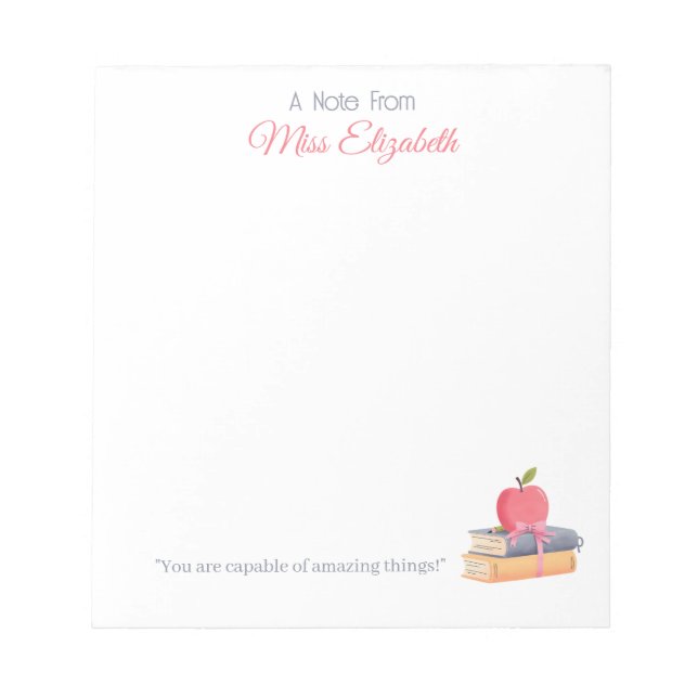 Bloco De Notas Boho Bastante Uma Nota Da Apreciação Do Professor (Frente)