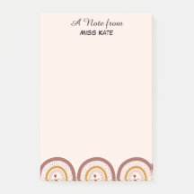 Boho Corações Arco-íris Blocos de Notas Personaliz