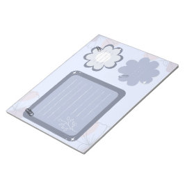 Bloco De Notas Boho Floral Blue Cinza Creative Paper