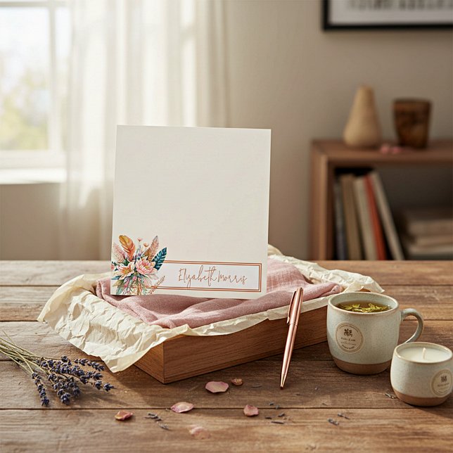 Bloco De Notas Boho floral personalizado (Criador carregado)