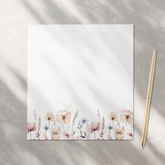 Bloco De Notas Boho Floral Watercolor (Criador carregado)