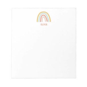 Bloco De Notas Boho Kids Rainbow Personalizado