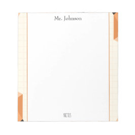 Bloco De Notas Boho Lines Frame Teacher Notepad