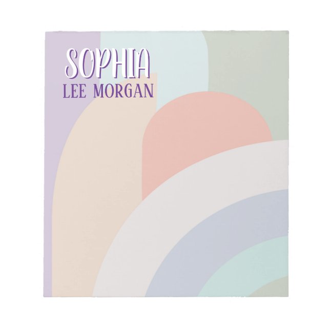 Bloco De Notas Boho Pastel Rainbow (Frente)