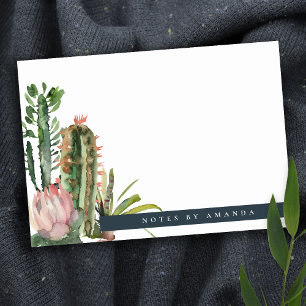 BLOCO DE NOTAS BOHO PINK FLORAL DESERTO FOLIAGE WATERCOLOR