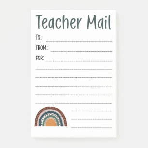 Bloco De Notas Boho Rainbow Notes from Teacher