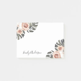 Bloco De Notas Boho Tropical Floral Personalizado