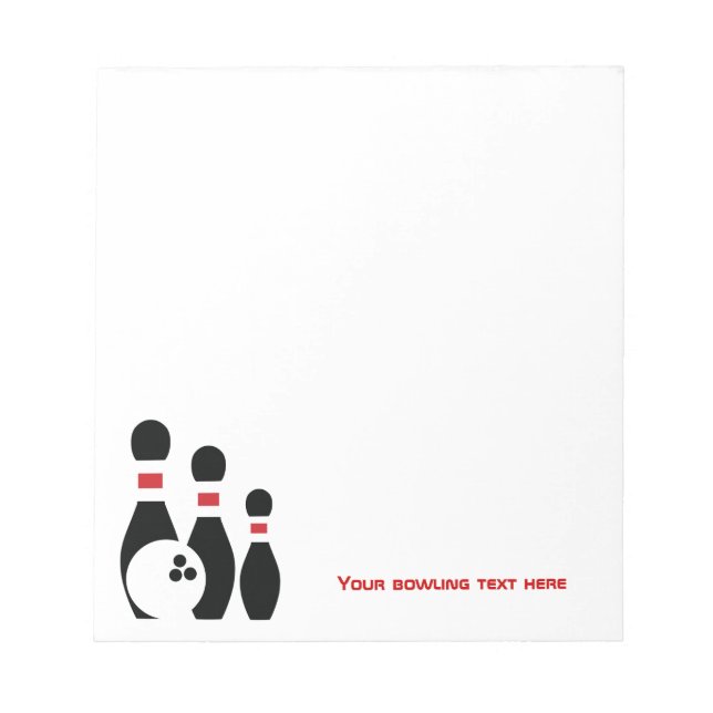 Bloco De Notas Bola de boliche e pinos personalizados (Frente)