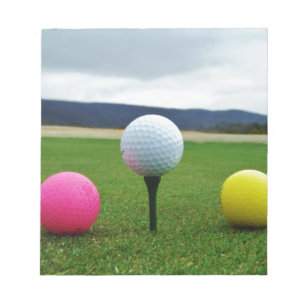 Bloco De Notas Bolas de golfe coloridas, T da montanha