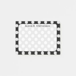 Bloco De Notas Bolas de Voleibol de Monograma em Preto