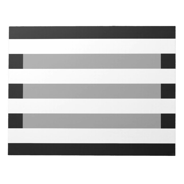 Bloco De Notas Bold Black And White Horizontal Stripes (Frente)