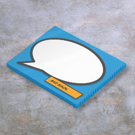 Bloco De Notas Bolha de Fala de Nome Personalizado de Quadrinhos 