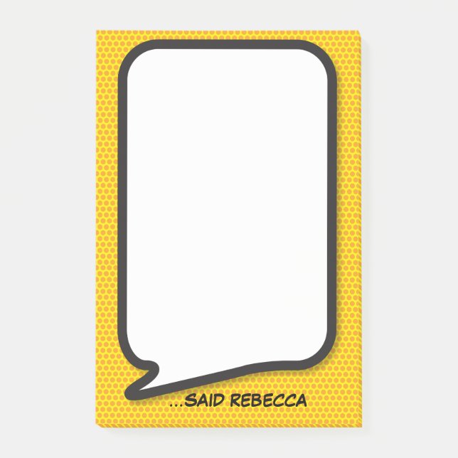 Bloco De Notas Bolha de Fala Divertida Moderna Personalizada (Frente)