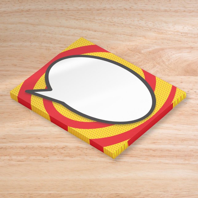 Bloco De Notas Bolha de Fala Moderna Divertida História em Quadri (Modern Speech Bubble Funny Comic Book Post-it Notes)