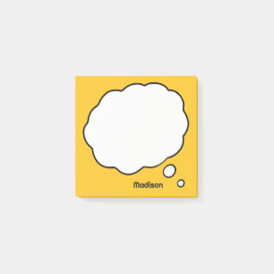 Bloco De Notas Bolha de Pensamento de Nome e Cores Personalizadas