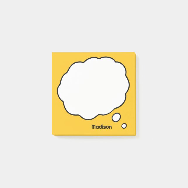 Bloco De Notas Bolha de Pensamento de Nome e Cores Personalizadas (Frente)