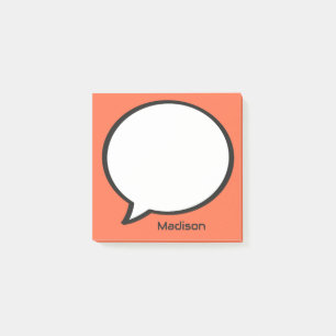 Bloco De Notas Bolha de voz de nome e cor personalizada