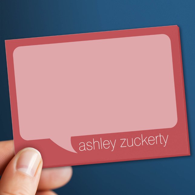 Bloco De Notas Bolha Trendy Talk com Nome Personalizado RED (Custom Post It Note Pad)