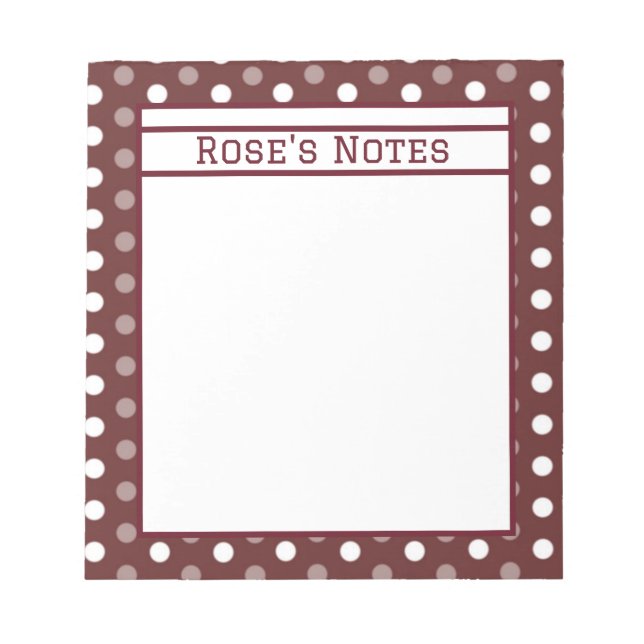 Bloco De Notas Bolinha Burgundy (Frente)