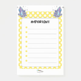 Bloco De Notas Bolinhas amarela e diamantes IMPORTANTES