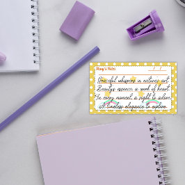 Bloco De Notas Bolinhas amarelas, estrelas bonitas e arco-íris 10