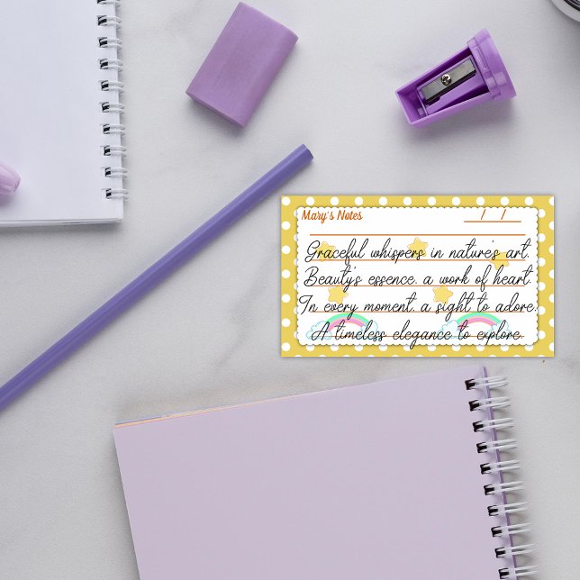 Bloco De Notas Bolinhas amarelas, estrelas bonitas e arco-íris 10 (Criador carregado)