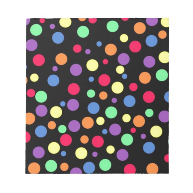 Bloco De Notas Bolinhas coloridas vibrantes (Frente)