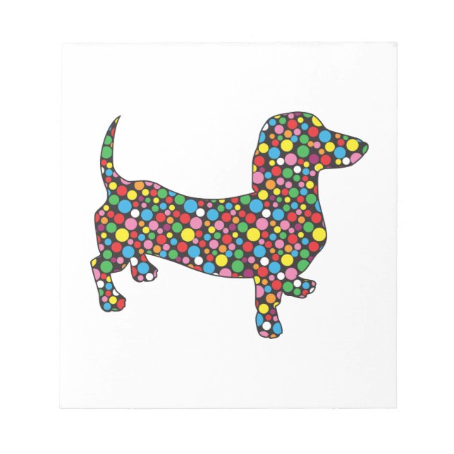 Bloco De Notas Bolinhas Dachshund (Frente)