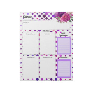 Bloco De Notas Bolinhas Florais Roxas _ Temp. 2 Doença