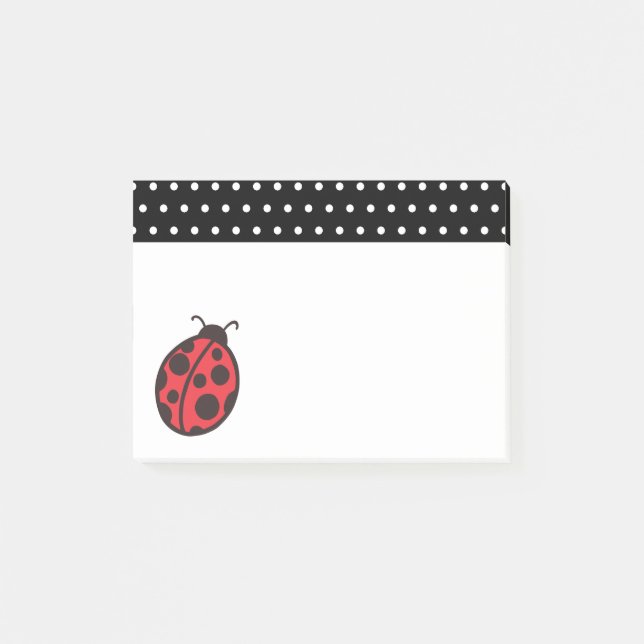 Bloco De Notas Bolinhas Ladybug Posta o presente de notas (Frente)