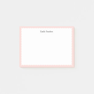 Bloco De Notas Bolinhas Simples de Borda Escalonada Rosa