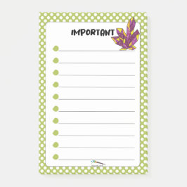 Bloco De Notas Bolinhas Verde Diamante Vermelho IMPORTANTE