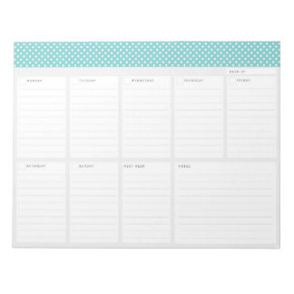 Bloco De Notas Bolinhas Weekly Desk Planner