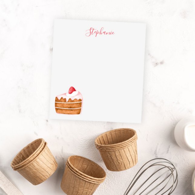 Bloco De Notas Bolo de Morango Cugado Personalizado (Criador carregado)