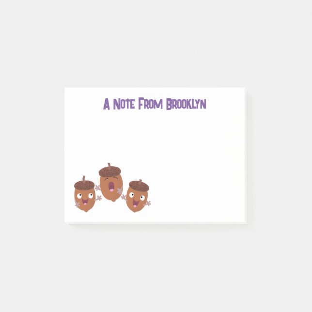 Bloco De Notas Bolotas fofas e felizes cantando desenho animado p (Frente)