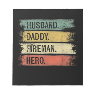 Bloco De Notas Bombeiro Herói Hero do Pai do Marido Mens