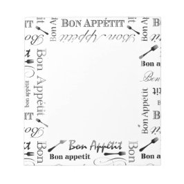 Bloco De Notas Bon Appetit Gourmet Chef Elegant Patterno