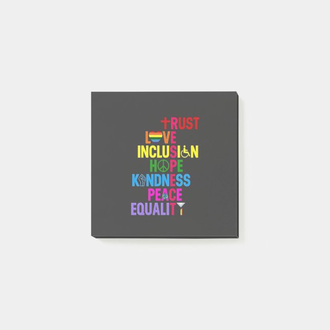 Bloco De Notas Bondade Paz Igualdade Amor Inclusão Esperança (Frente)