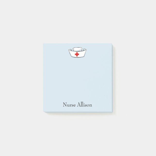 Bloco De Notas Boné de Enfermeiro Nome 3x3 (Frente)