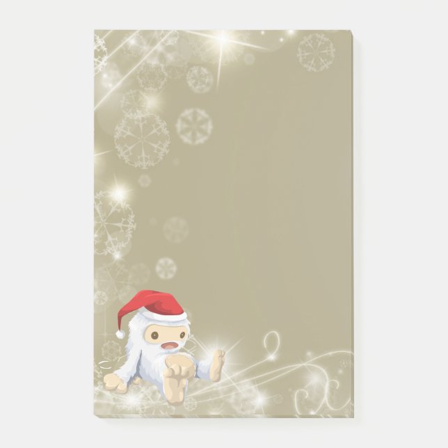 Bloco De Notas Boneca Monstro de Neve de Natal com um Chapéu Verm (Frente)