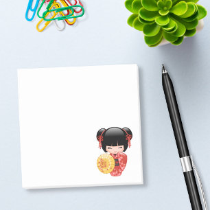 Bloco De Notas Boneca vermelha de Sakura Kokeshi - gueixa