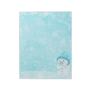 Bloco De Notas Boneco de neve com flocos de neve - 11" x 8,5"