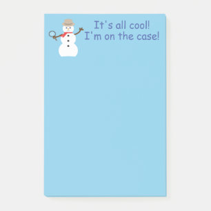 Bloco De Notas Boneco de Neve Detetive Azul Divertido e Elegante