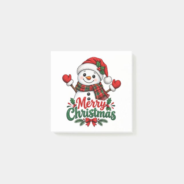 Bloco De Notas Boneco de Neve Feliz Natal  (Frente)
