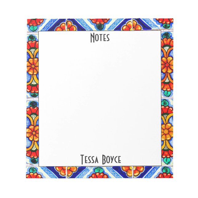 Bloco De Notas Bonita Abstrato Art Colorida Monograma (Frente)