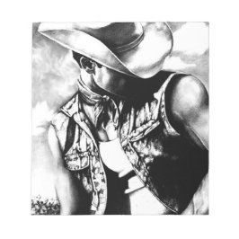 Bloco De Notas Bonita arte desenhando bonitão Cowboy Country Man