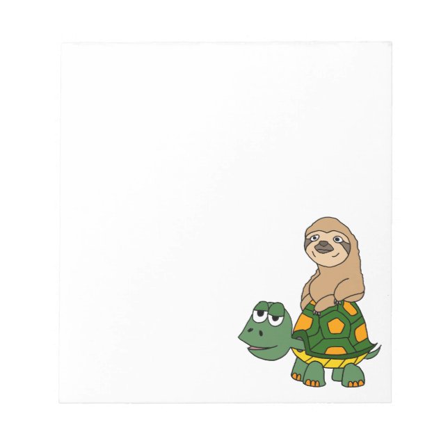 Bloco De Notas Bonita e Engraçada Lama no Cartoon Turtle (Frente)