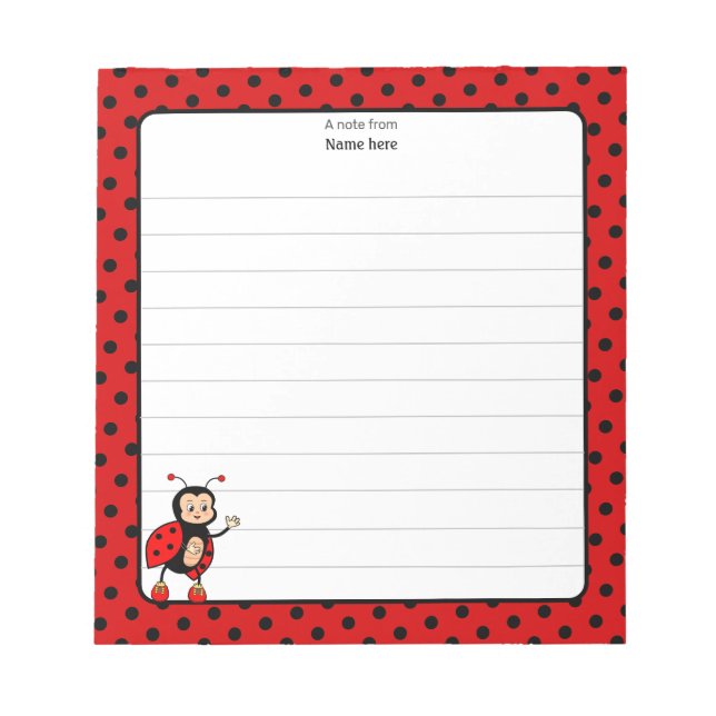 Bloco De Notas Bonita Lady Bug Vinculada (Frente)