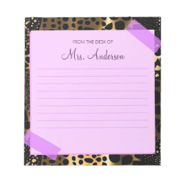 Bloco De Notas Bonita Roxa Bonita Da Mesa Do Professor