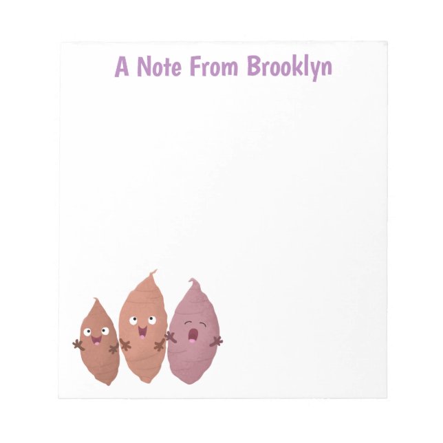 Bloco De Notas Bonitinho cantando batata-doce legumes (Frente)